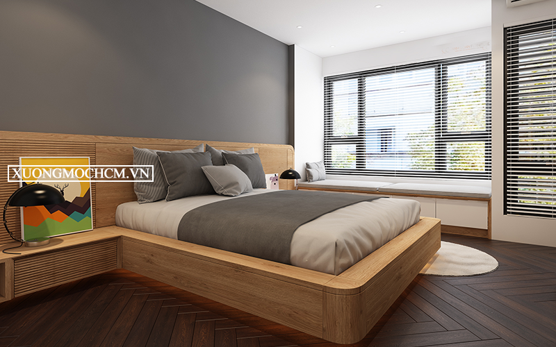 Tham khảo mẫu giường ngủ gỗ sồi đẹp có giá phải chăng